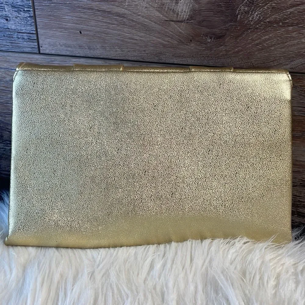 Avon’s 1980’s Metallic Polished Gold Evening Bag Clutch